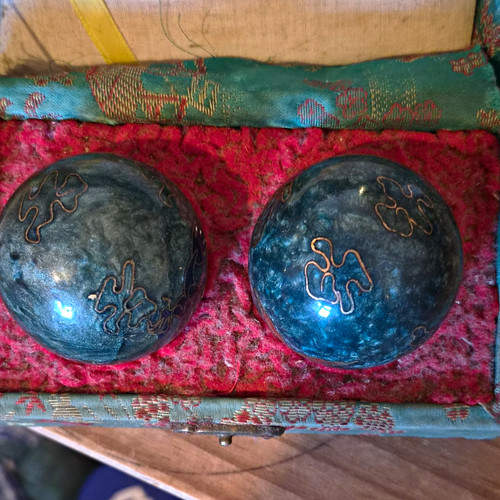 Wooden massage balls pair - wooden,